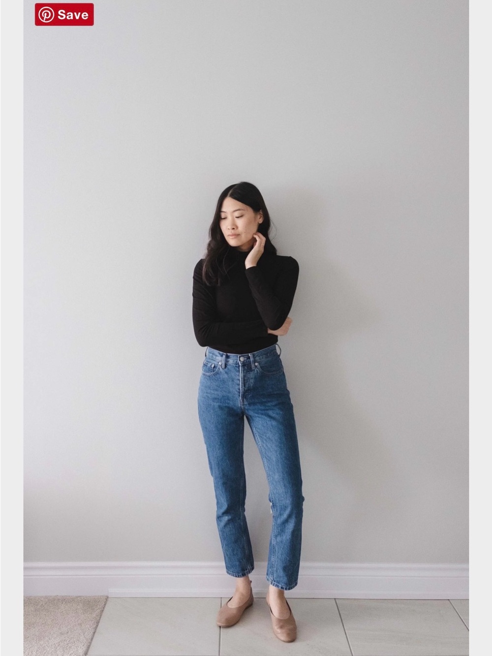 Everlane  The ‘90s  Cheeky Straight Leg Blue Jeans